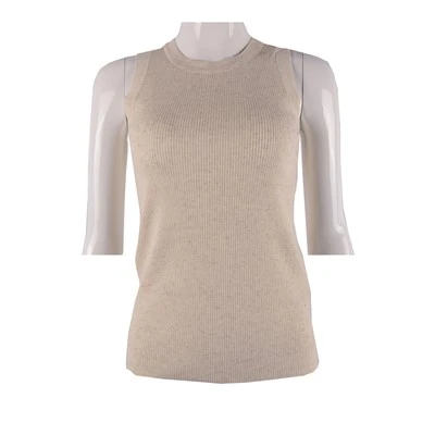 Pullover Leher Bulat Tanpa Lengan Wanita